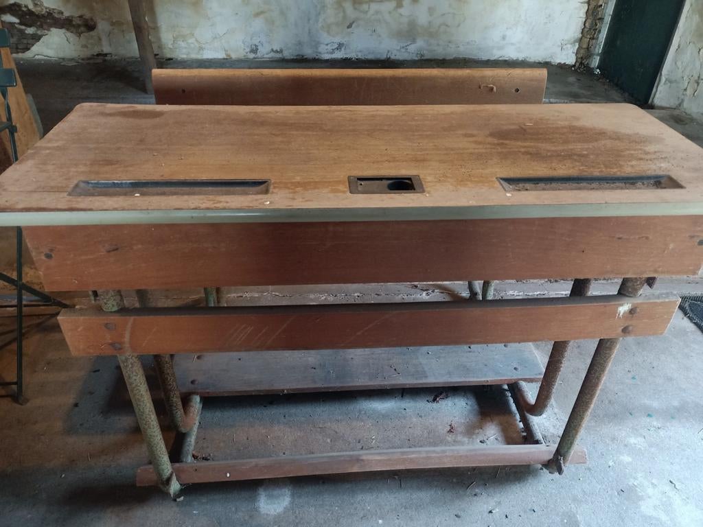 Schoolbankje, Huis en Inrichting, Stoelen, Ophalen, Twee