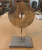 Oud hout wiel Decoratie geleefd teak landelijk rustiek HW1, Ophalen of Verzenden