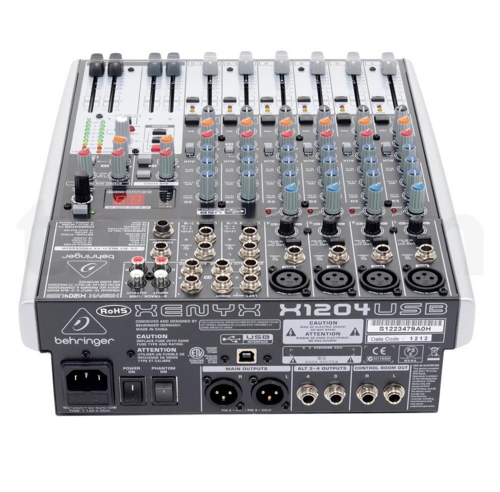 Behringer Xenyx X1204USB mengpaneel, Muziek en Instrumenten, Mengpanelen, Ophalen, Nieuw, 5 tot 10 kanalen, Microfooningang