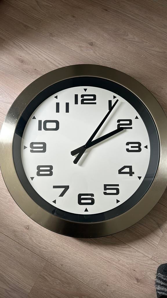 Roest vrijstalen keuken klok 61 cm, Ophalen of Verzenden, Zo goed als nieuw, Wandklok