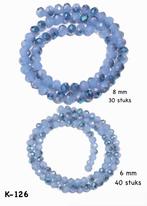 70x 8 en 6 mm semi geplateerde blauwe facet glaskralen K-126, Ophalen of Verzenden, Nieuw, Kraal