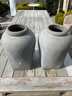 2x mooie grote vaas 43,5 x 30 cm (hxd), Ophalen, Steen, Gebruikt, Overige kleuren