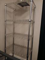 Verchroomd metalen rek met 4 planken, Ophalen of Verzenden, Gebruikt