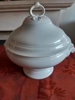 Antieke witte soupière+deksel terrine Longwy, Ophalen of Verzenden