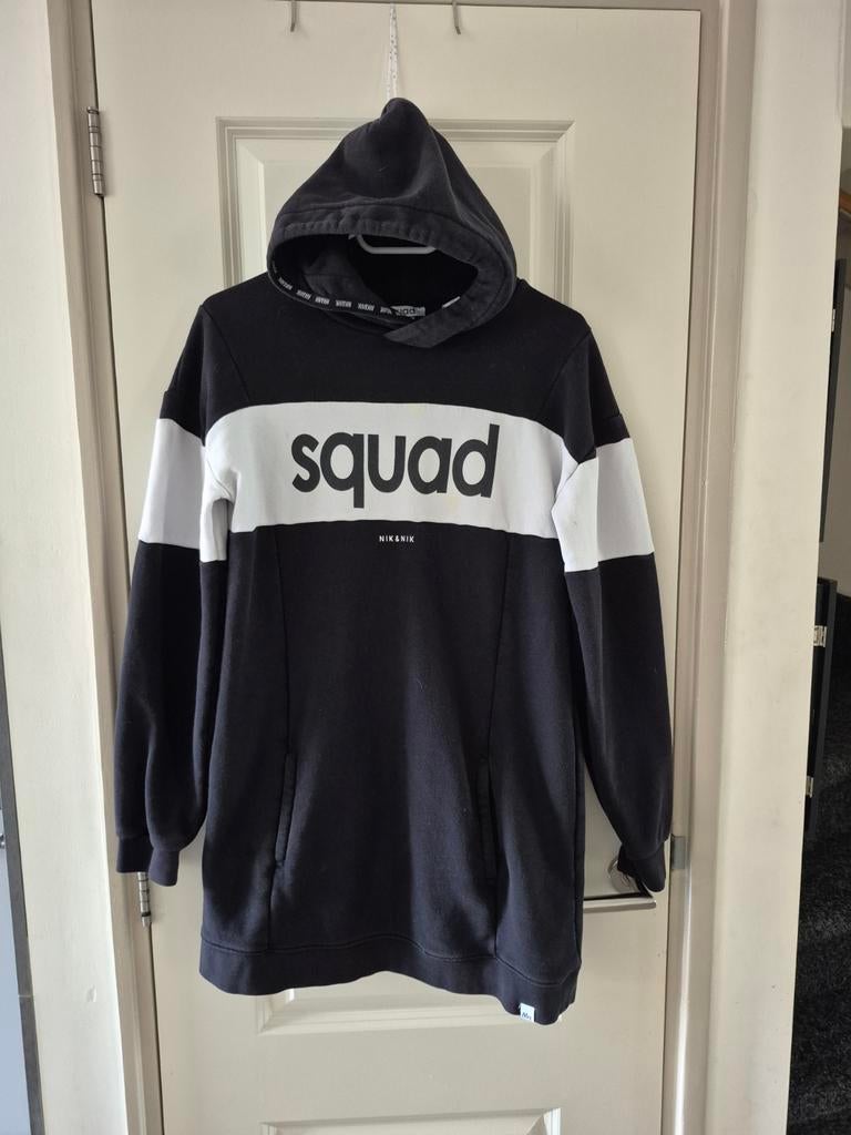 Sweaterjurk sweater jurk trui capuchon Squad 164 zwart wit, Squad, Meisje, Ophalen of Verzenden, Zo goed als nieuw