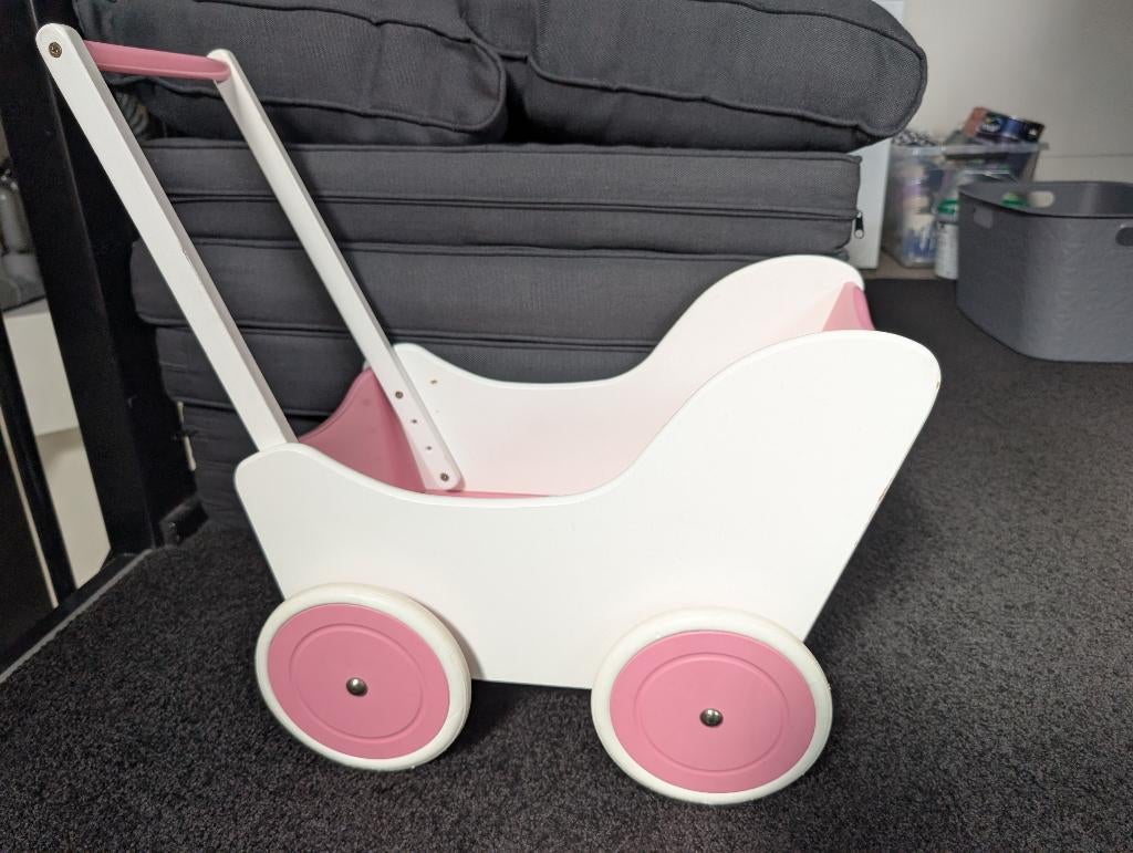Houten poppenwagen voor poppenmoeders, Ophalen of Verzenden, Gebruikt, Babypop