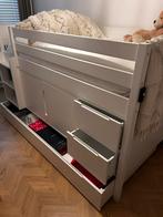 Mooie bed (hoogslaper) incl kast, logeerbed en opbergruimte, Ophalen of Verzenden, Zo goed als nieuw, 180 cm of meer, 85 tot 100 cm