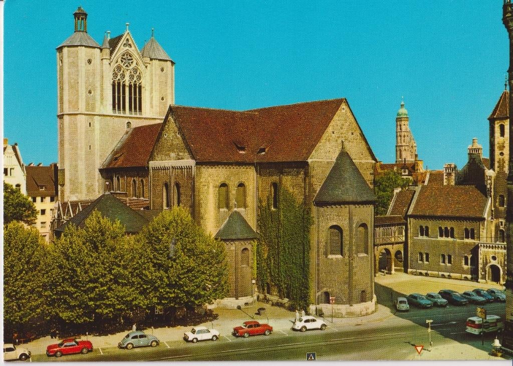 Duitsland, Braunschweig met auto's, VW Karmann Ghia 34, Ophalen of Verzenden, 1960 tot 1980, Gelopen, Duitsland