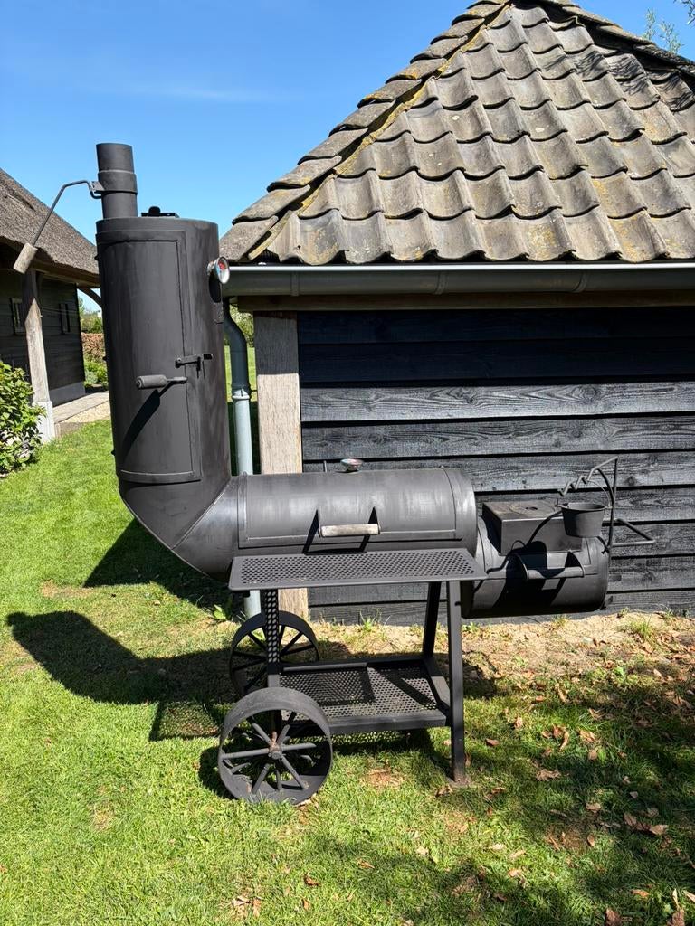 Orginele Oklahoma country smoker., Tuin en Terras, Houtskoolbarbecues, Ophalen of Verzenden, Gebruikt