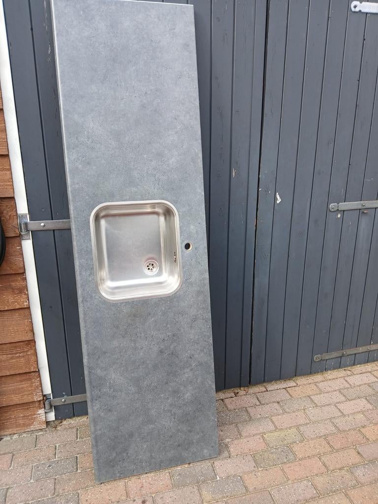 Grijs aanrechtblad., Huis en Inrichting, Keuken | Keukenelementen, Ophalen, 200 cm of meer, Minder dan 100 cm, Grijs
