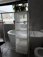 IKEA Kledingrek met Skubb hangopberger - Wit, verstelbaar, Ophalen, Met wielen, Zo goed als nieuw