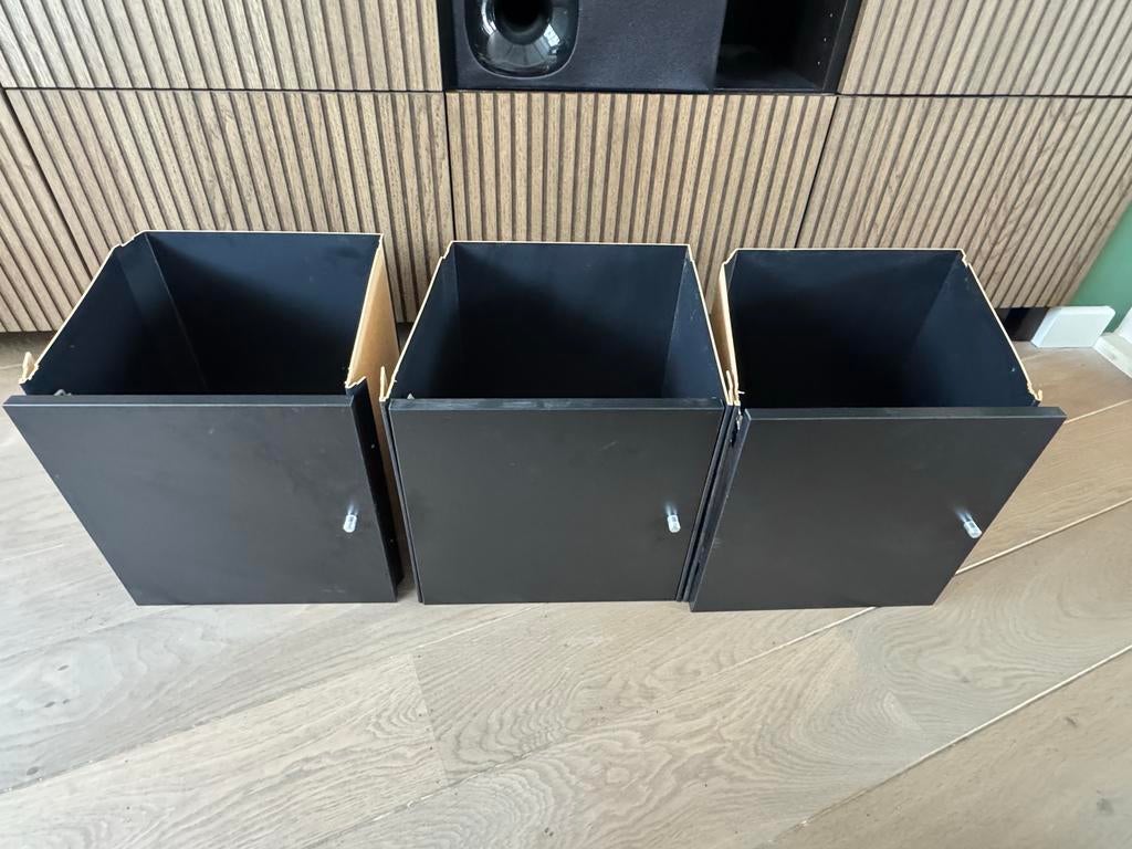 3x IKEA Kallax / Expedit inzetdeuren ZWART, Ophalen of Verzenden, Gebruikt