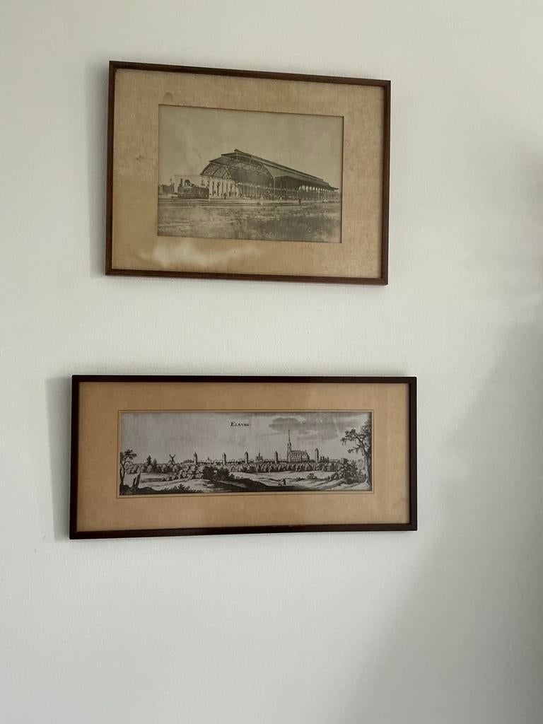 Ingelijste prent van Elburg, Ophalen, Ingelijst, 1800 - 1899, Stadsgezicht