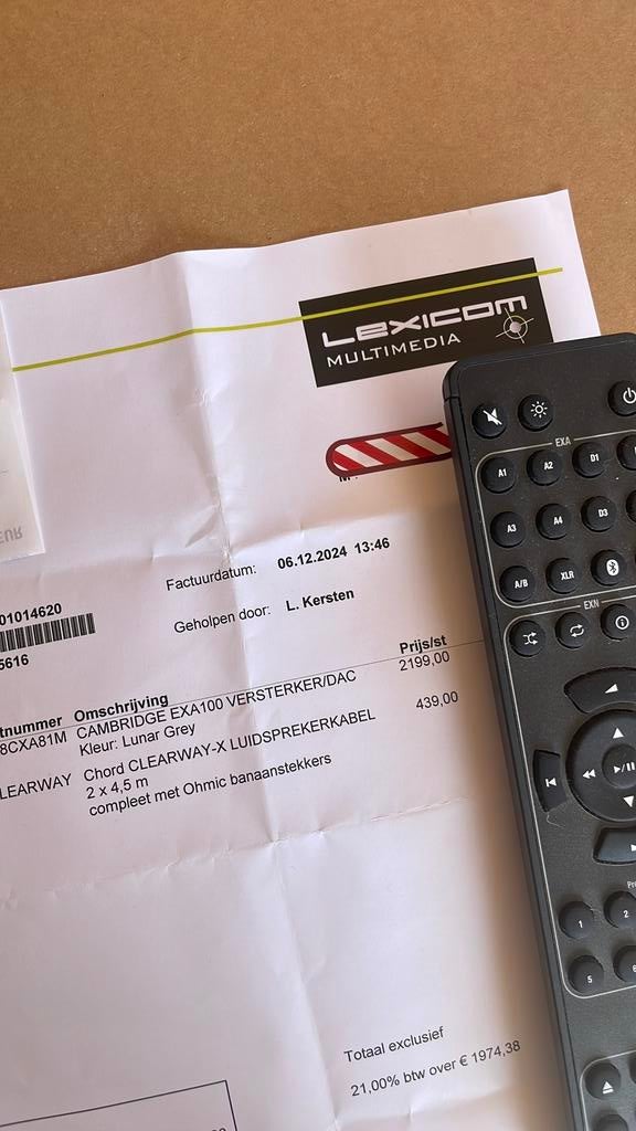Cambridge Audio EXA100, Audio, Tv en Foto, Versterkers en Receivers, Ophalen of Verzenden, Zo goed als nieuw, Overige merken
