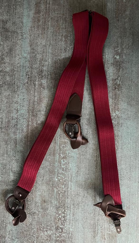Ascott & Co. Heren bretels. Wijnrood. One size., Overige kleuren, Echt leder, Ophalen of Verzenden, Nieuw