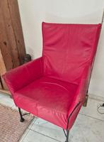 Montis Chaplin stoel- rood leder, Huis en Inrichting, Stoelen, Ophalen, Gebruikt, Leer, Eén