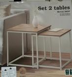Set van 2 metalen bijzettafels - Nieuw en ongeopend, Huis en Inrichting, Tafels | Bijzettafels, Minder dan 45 cm, Minder dan 55 cm