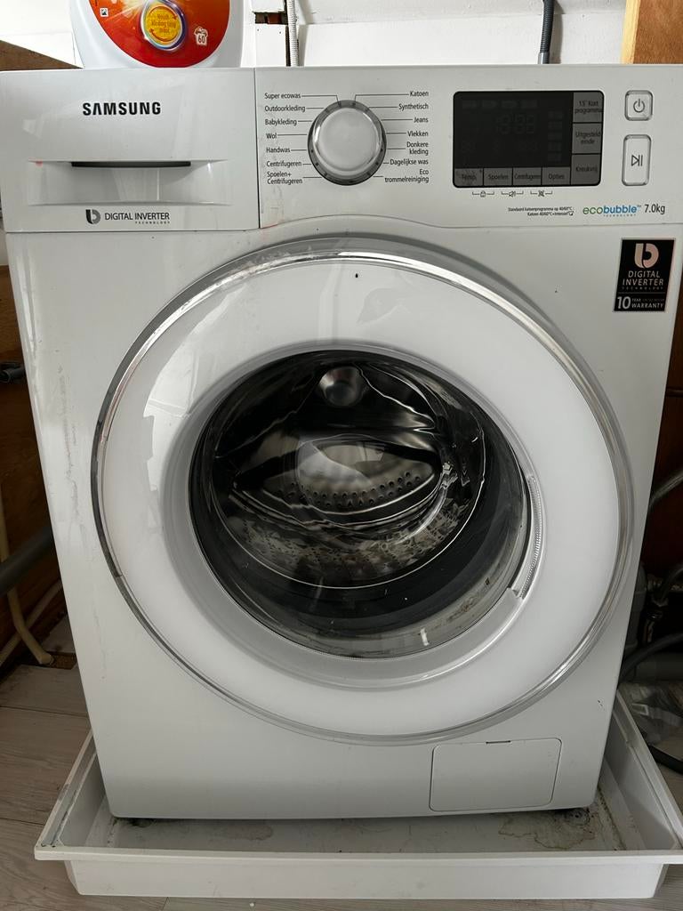 Samsung EcoBubble 7.0kg Wasmachine - Zo goed als nieuw, Ophalen of Verzenden, Zo goed als nieuw, Voorlader, Kort programma