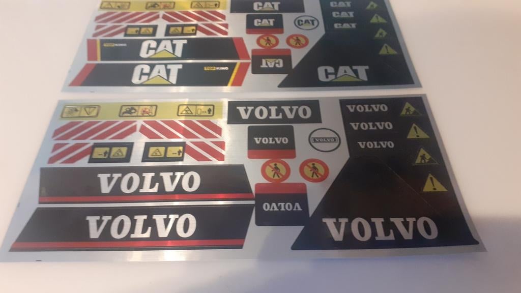 Caterpillar/Volvo stickers voor rc graafmachin/shovel/kraan/, Elektro, Nieuw, Ophalen of Verzenden, Schaal 1:10