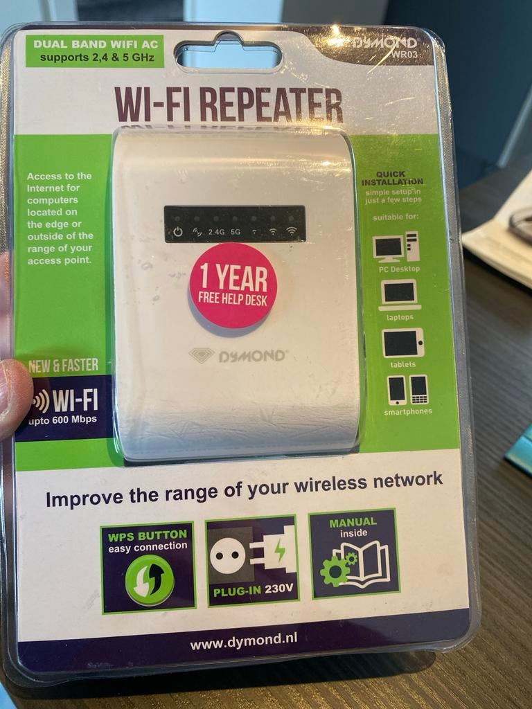 Dymond WR03 Dual Band WiFi AC Repeater 600 Mbps, Computers en Software, Routers en Modems, Nieuw, Router, Ophalen of Verzenden