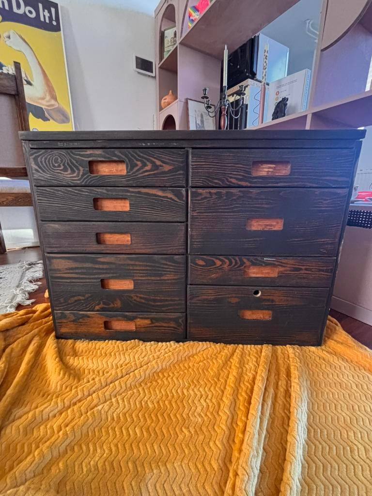 Zeldzame Vintage IKEA UFFE Ladekast, Massief Grenen - 9lades, Ophalen, 5 laden of meer, 50 tot 100 cm, Zo goed als nieuw