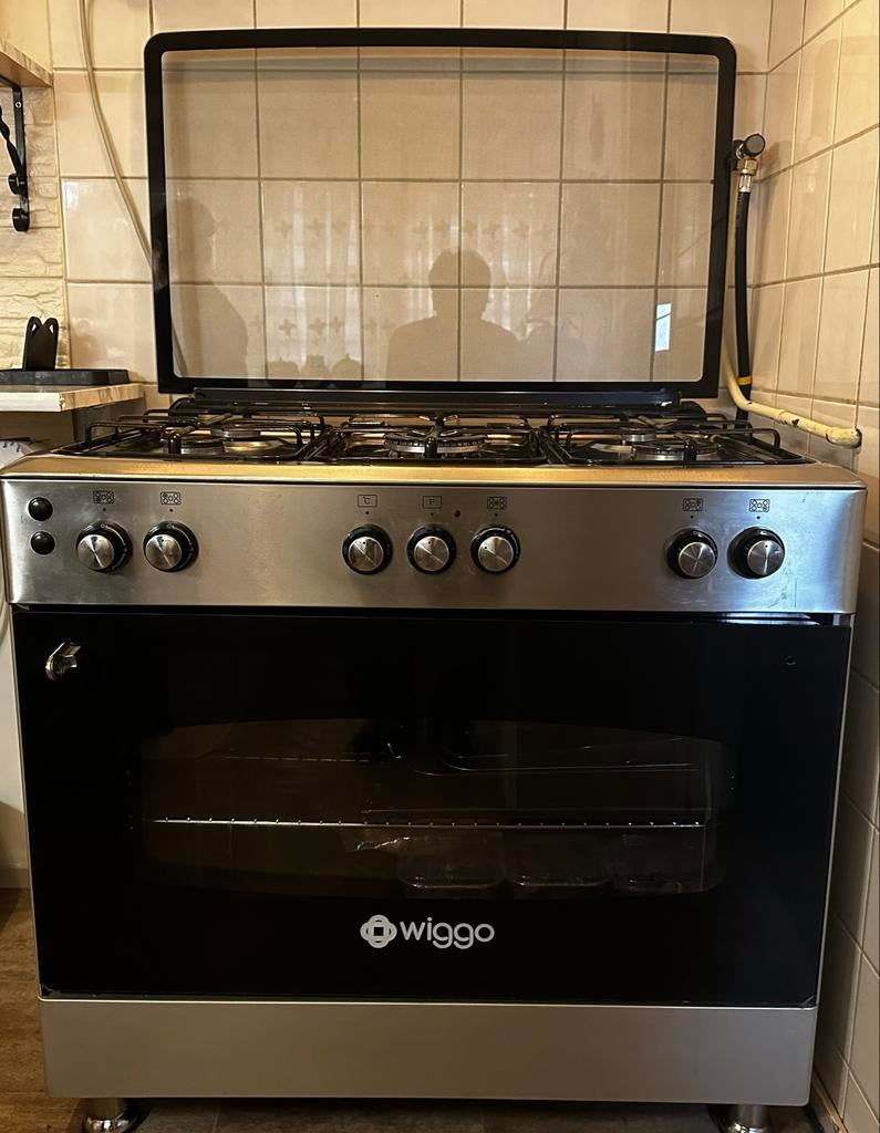 Wiggo gasfornuis met afzuigkap, Ophalen, Gebruikt, 60 cm of meer, Gas
