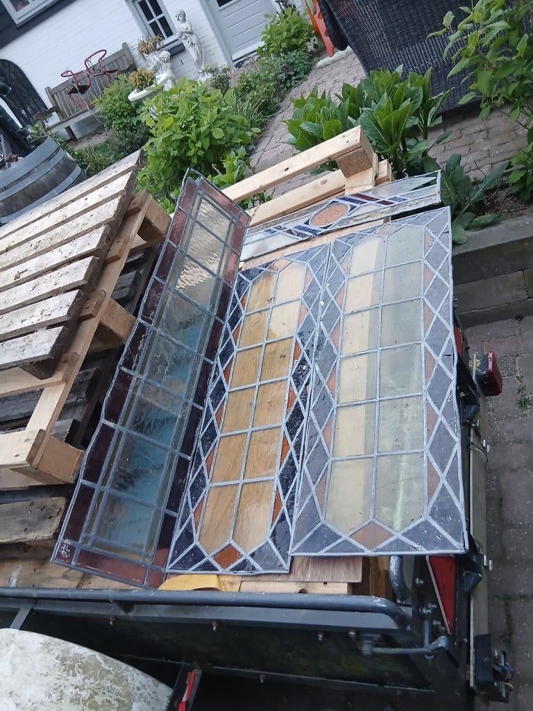 Te koop glas in lood, Ophalen, Minder dan 80 cm, Glas in lood, Minder dan 80 cm