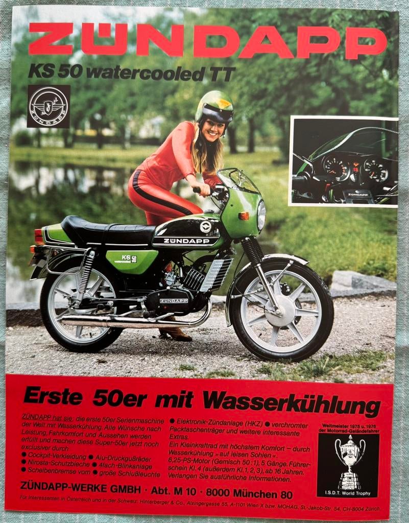 Advertentie Zündapp KS50 watercooled TT, Ophalen of Verzenden, Zo goed als nieuw, Motoren