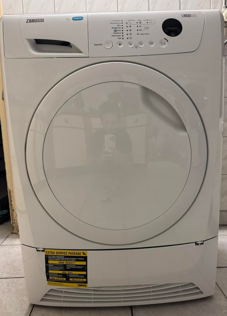 Zanussi condensdroger – werkt goed – weinig gebruikt, Ophalen, 6 tot 8 kg, Anti-kreukfase, Zo goed als nieuw