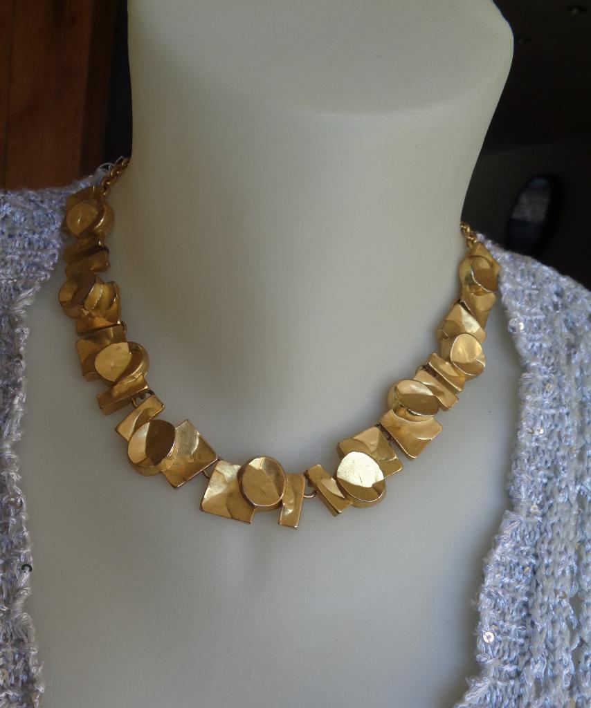 modernistische vintage ketting DOLCE VITA [330], Sieraden, Tassen en Uiterlijk, Verzenden, Zo goed als nieuw, Goud, Overige materialen