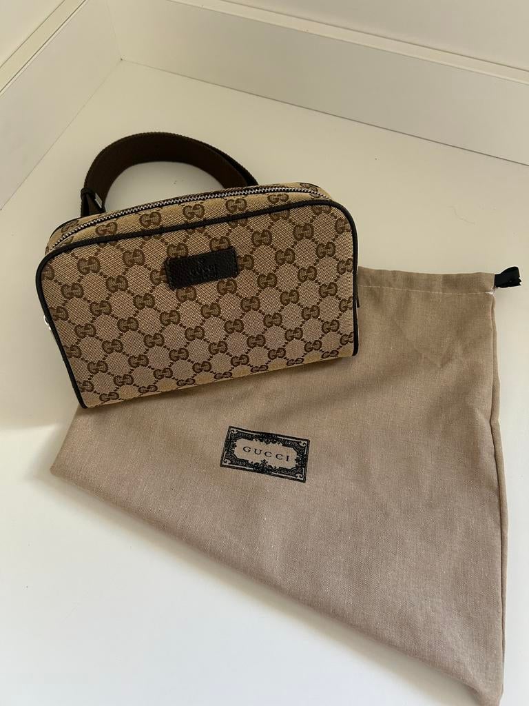 Gucci GG Canvas heuptas, Verzenden, Zo goed als nieuw, Beige, Overige merken