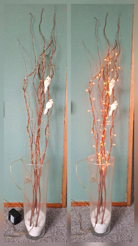 Glas Vaas, Huis en Inrichting, Woonaccessoires | Vazen, Zo goed als nieuw, Wit, Minder dan 50 cm, Glas, Ophalen