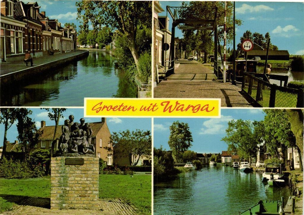 Groeten uit Warga - 4 afb dorp - ongelopen, Verzamelen, Ansichtkaarten | Nederland, Ophalen of Verzenden, Voor 1920, Ongelopen