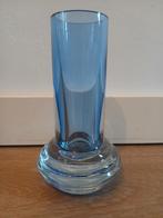 Vintage kristalglazen vaas met massieve geribbelde basis, Ophalen of Verzenden