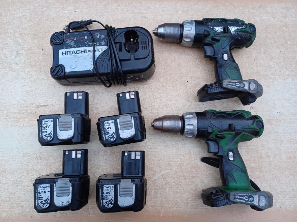 Hitachi accu boormachine's (defect), Ophalen, Gebruikt, Boormachine