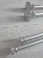 Gordijnroede dubbel lengte 183cm tot 366cm nikkel afgewerkt, Ophalen, Zo goed als nieuw, 200 cm of meer, Grijs