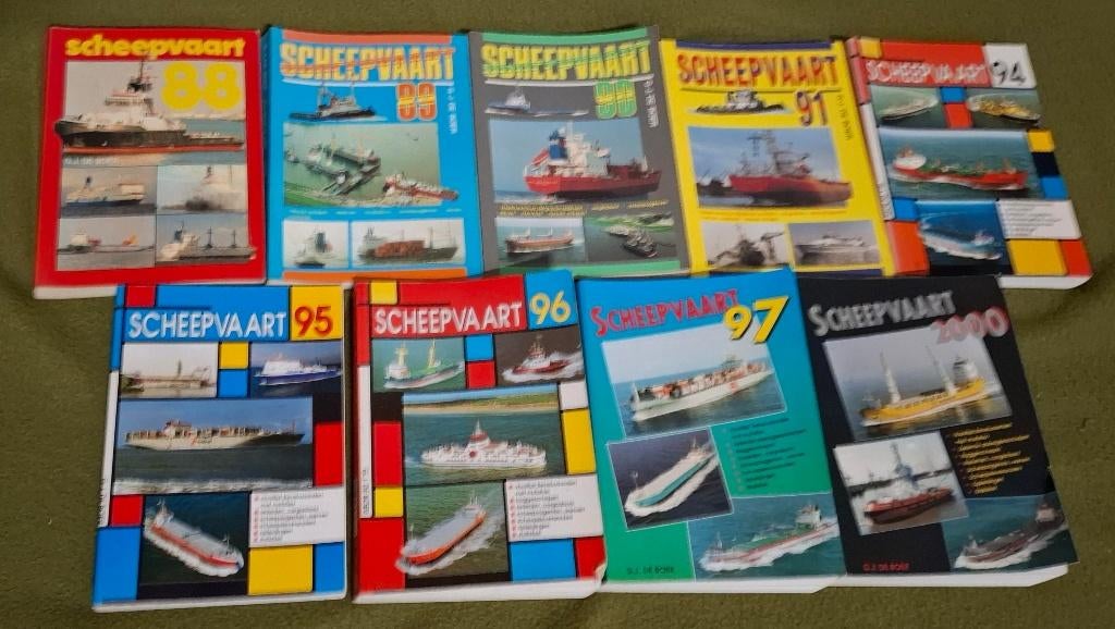 9 x Scheepvaart van G.J. De Boer (1988-1991+1994-1997+2000), Verzamelen, Ophalen of Verzenden, Gebruikt, Motorboot of Zeilboot