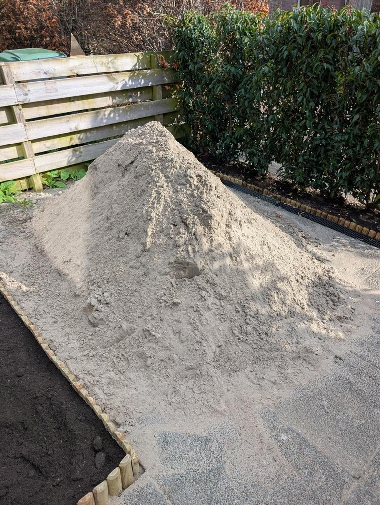 Gratis wit ophoogzand af te halen, Tuin en Terras, Zand, Ophalen, Gebruikt, Ophoogzand