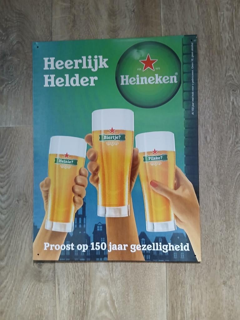 Heineken Reclamebord nieuw, Verzamelen, Ophalen of Verzenden, Gebruikt, Reclamebord