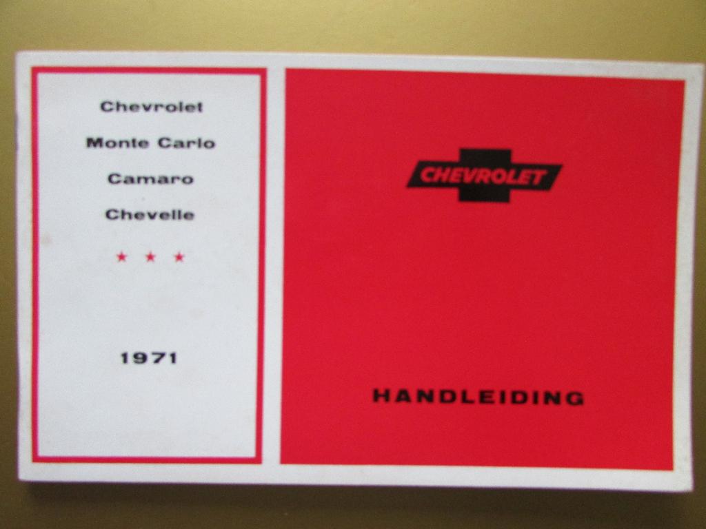 1971 Chevrolet full line owner's manual, Nederlands, Ophalen of Verzenden