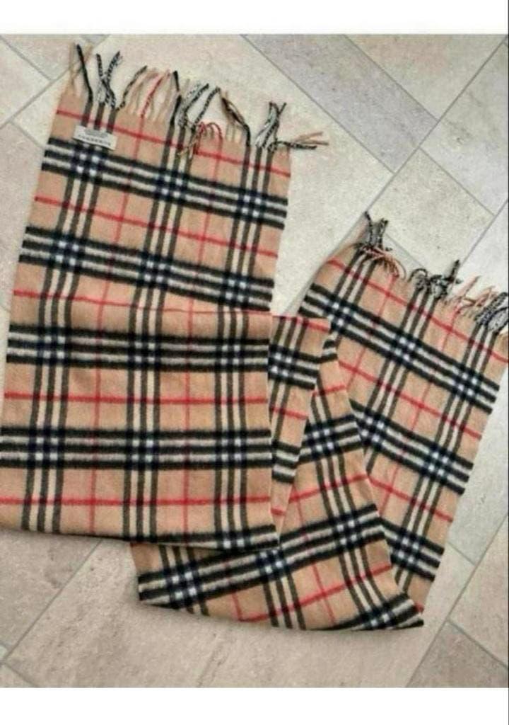 Originele Burberry Kasjmier Sjaal - Klassiek Ruitpatroon, Ophalen of Verzenden, Zo goed als nieuw, Sjaal