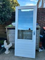 Meranti tuindeur met dubbel glas en secustrip 201,2x82,2 cm, Doe-het-zelf en Verbouw, Deuren en Horren, Ophalen, Gebruikt, 80 tot 100 cm