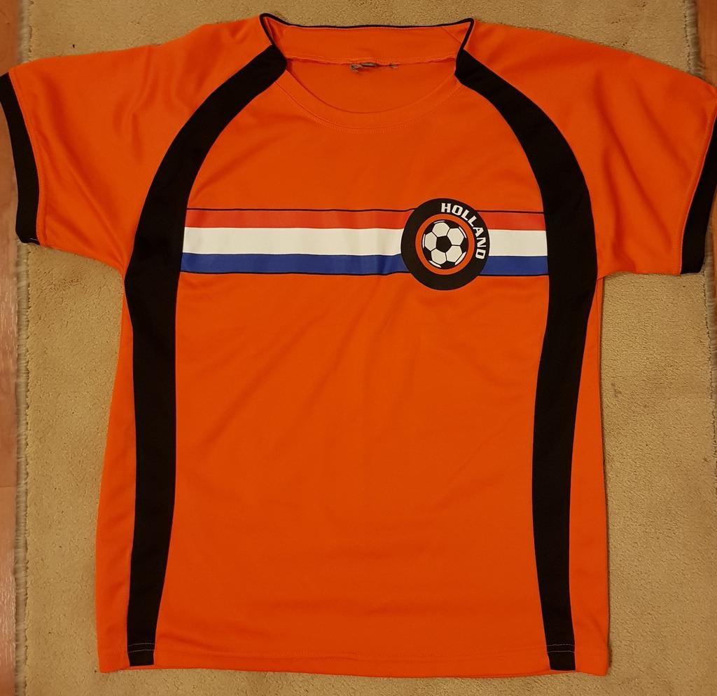 T-shirt oranje maat s m voetbal tshirt shirt holland club, Verzenden, Oranje, Zo goed als nieuw, Korte mouw