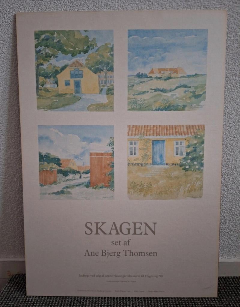 Prachtige reproductie aquarel van Ane Bjerg Thomsen - Skagen, Antiek en Kunst, Kunst | Tekeningen en Foto's, Ophalen of Verzenden
