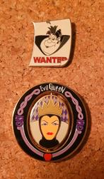 2 mooie Disney Villains pins Boze Koningin + Hartenkoningin, Verzenden, Sneeuwwitje of Doornroosje, Zo goed als nieuw, Overige typen