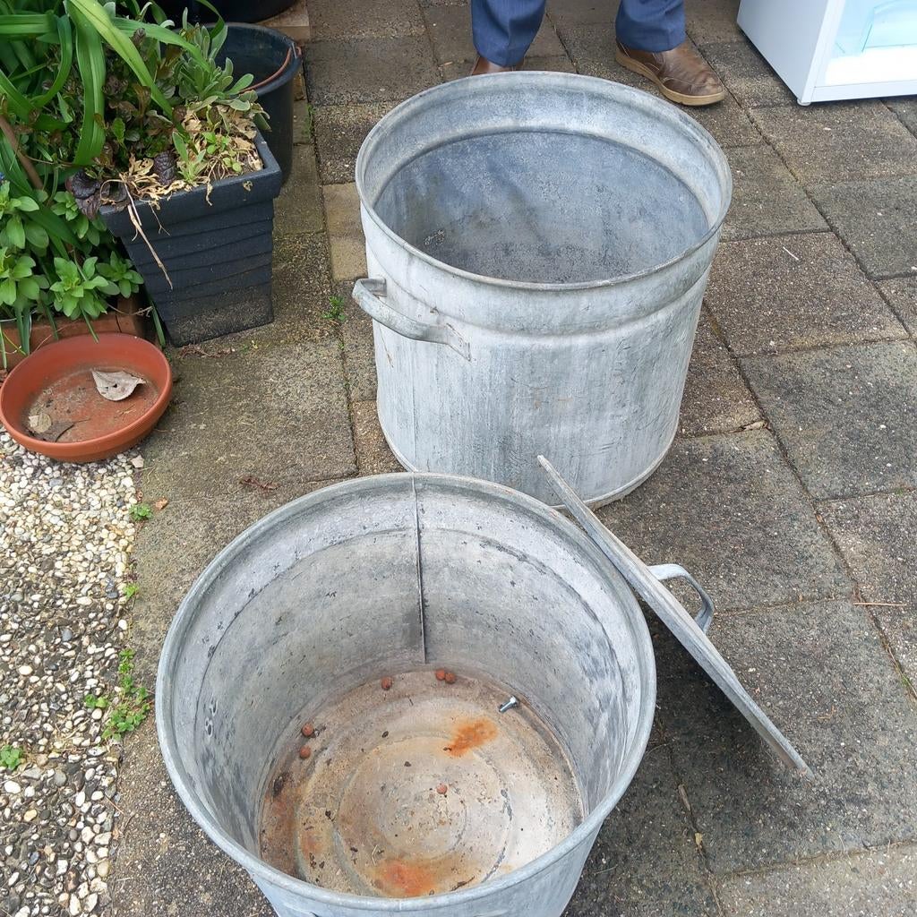 Vintage wasteilen 80 jaar oud van zink, Ophalen, Overige materialen, Gebruikt, Rond