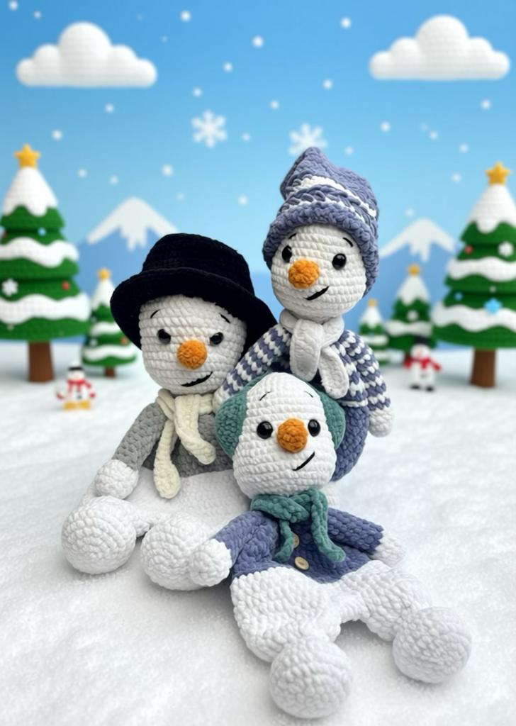 Gehaakte Sneeuwpop Knuffel - Handgemaakt, Kinderen en Baby's, Ophalen of Verzenden, Nieuw, Overige typen