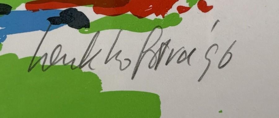 1348. Zeefdruk, Henk Hofstra – hockeyduel, 1996, Antiek en Kunst, Ophalen of Verzenden