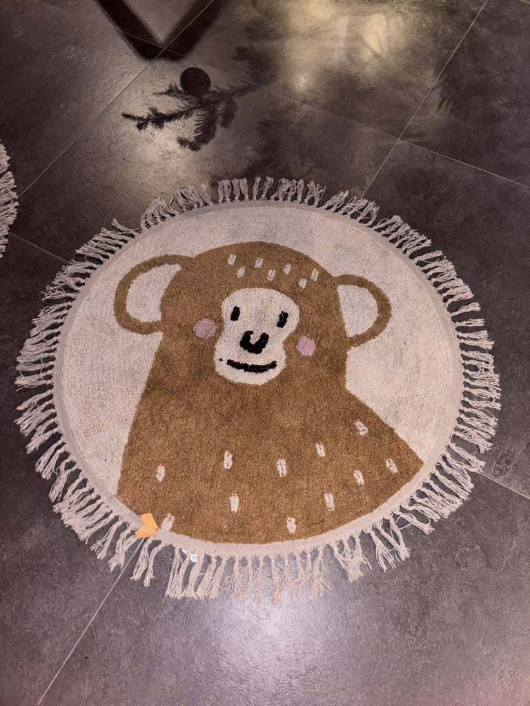 Decoratief vloerkleed met franjes voor kinderkamer. 90 cm, 50 tot 100 cm, Overige kleuren, Rond, Ophalen of Verzenden
