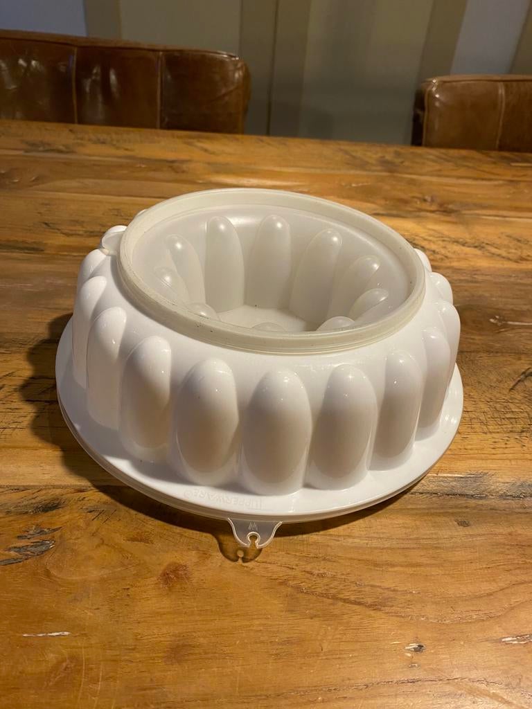 Tupperware puddingvorm tulband vliegender schotel, Ophalen of Verzenden, Wit